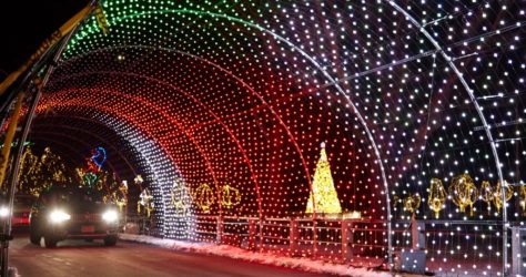 holiday light tunnel